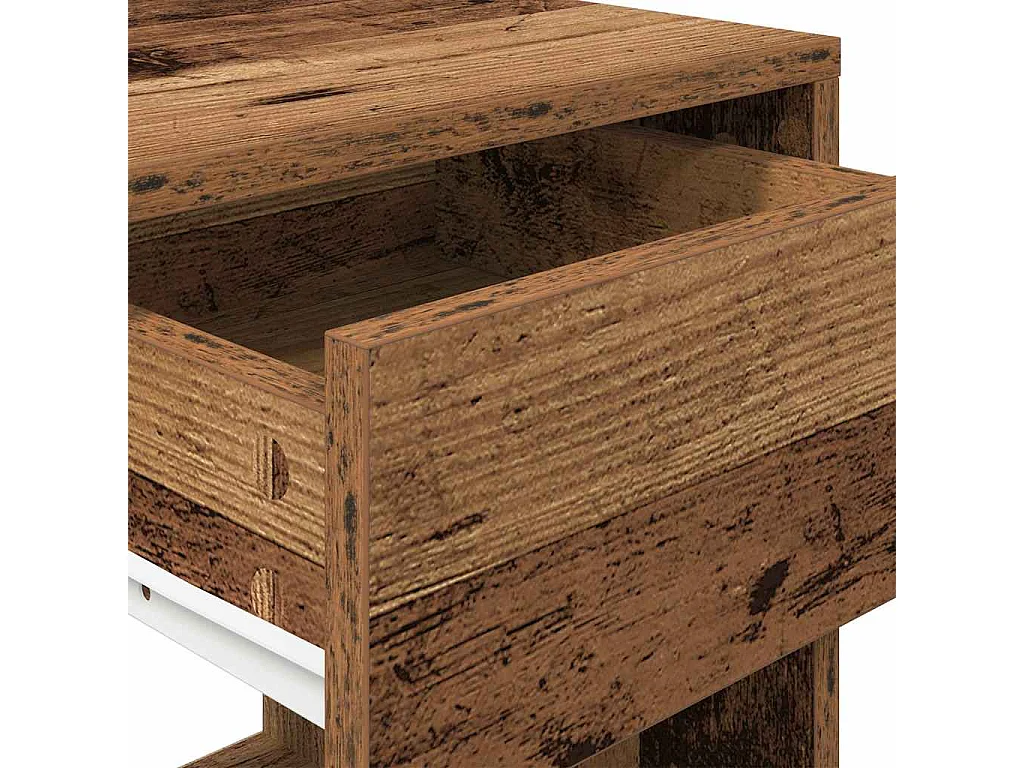 Nachttische mit Schubladen 2 Stk. Altholz-Optik 35x34x66,5 cm SHL6044