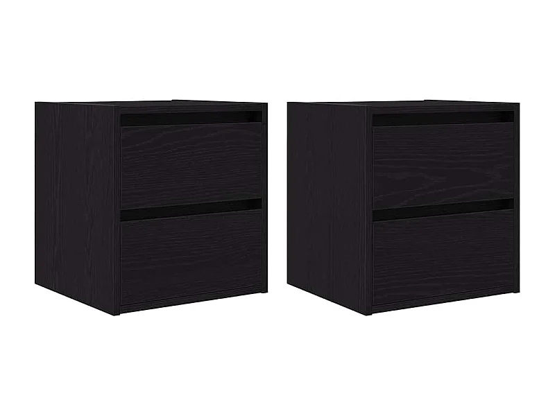 Mesillas de noche | Mesita de noche de pared 2 uds roble negro 38x34x40 cm