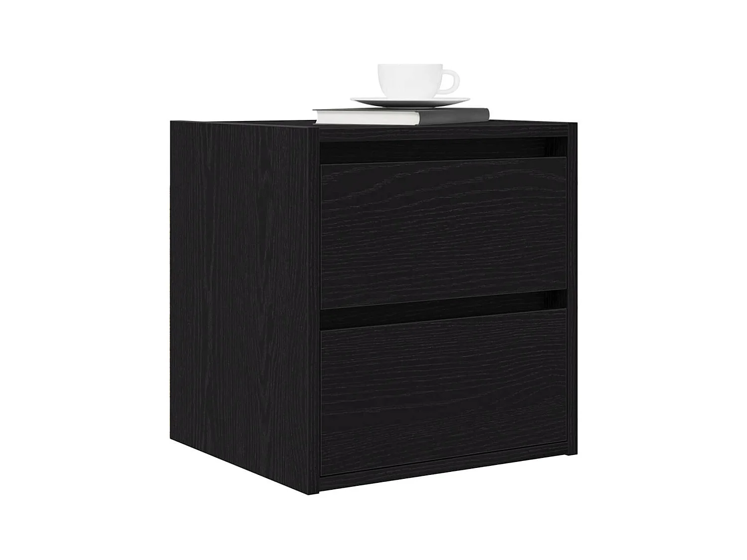 Mesillas de noche | Mesita de noche de pared 2 uds roble negro 38x34x40 cm