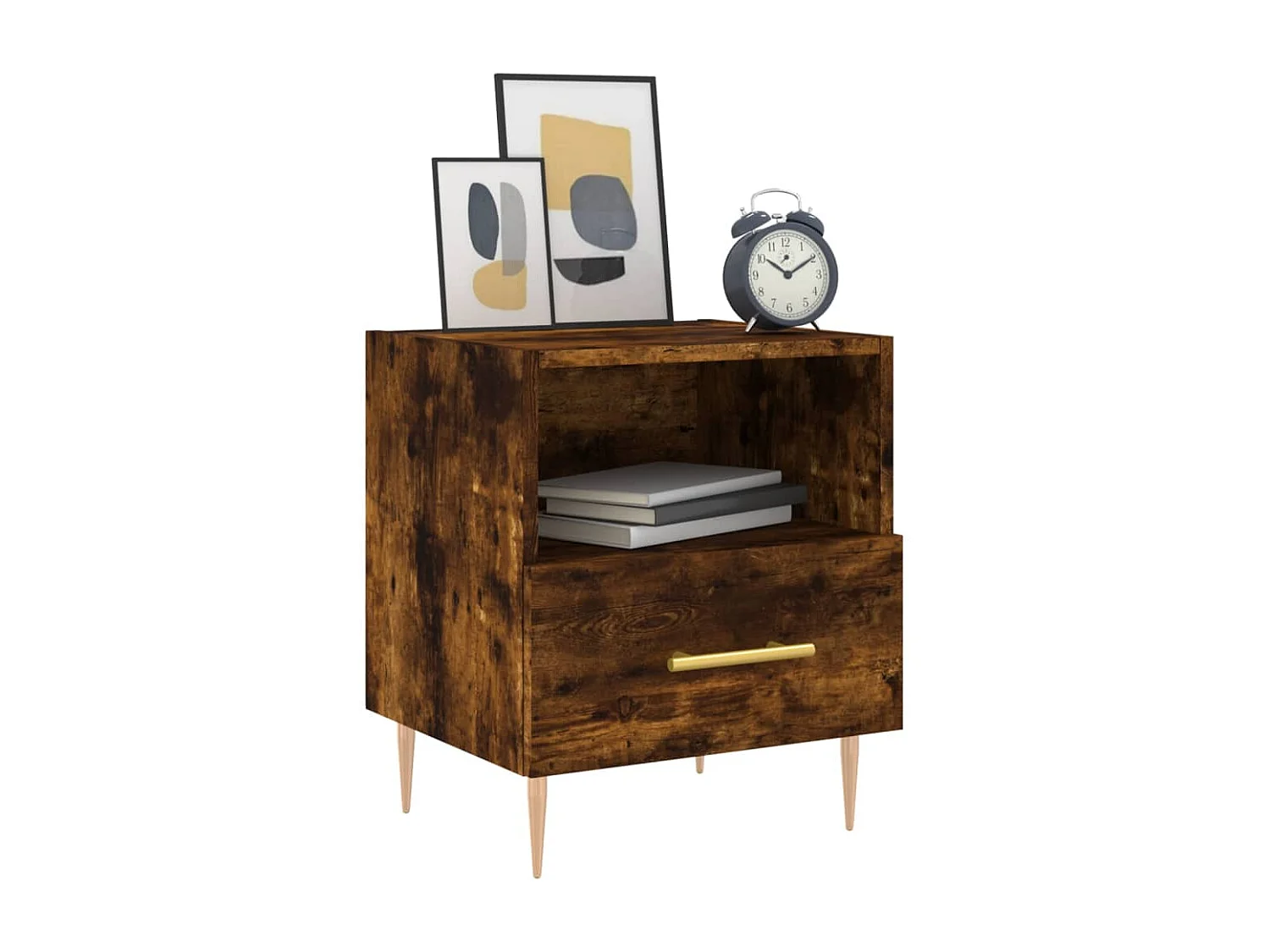 Nachttisch-Beistelltisch Räuchereiche 40x35x47,5 cm Holzwerkstoff SHL25097