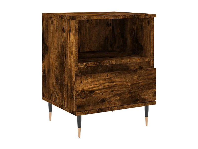 Mesita de noche | Mesilla de noche madera de ingeniería roble ahumado 40x35x50 cm