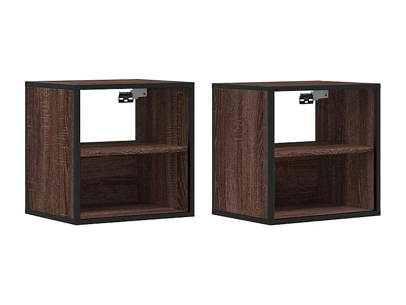 Mesitas de noche | Mesilla de noche pared 2 uds color roble marrón 40x31x39,5 cm