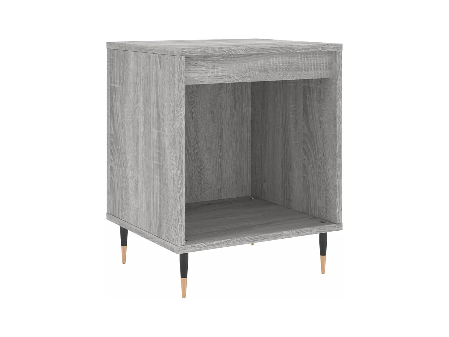 Mesita de noche | Mesilla de noche 2 uds. madera ingeniería gris Sonoma 40x35x50 cm