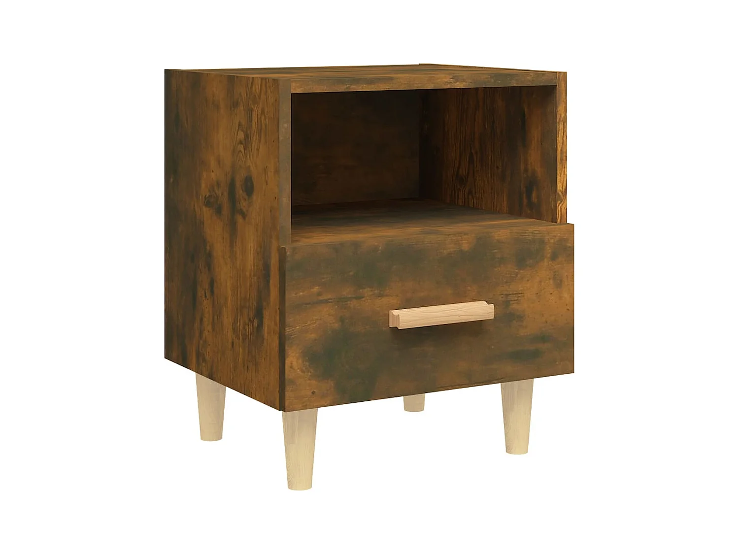 Mesita de noche | Mesilla de noche color roble ahumado 40x35x47 cm