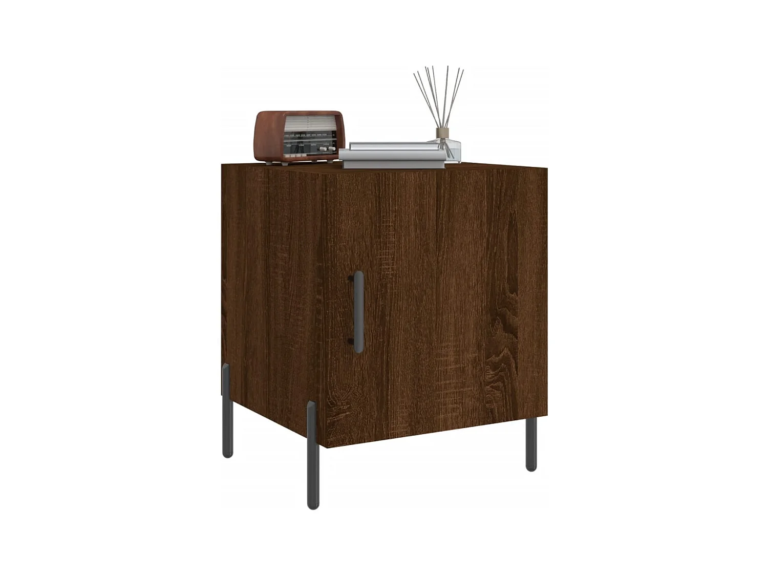 Mesa de Cabeceira Moderna 2 peças 40x40x50cm deriv. madeira carvalho castanho