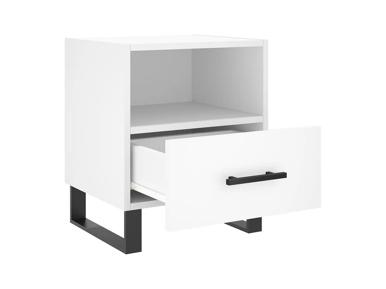 Mesitas de noche | Mesilla de noche 2 uds madera ingeniería blanco 40x35x47,5 cm