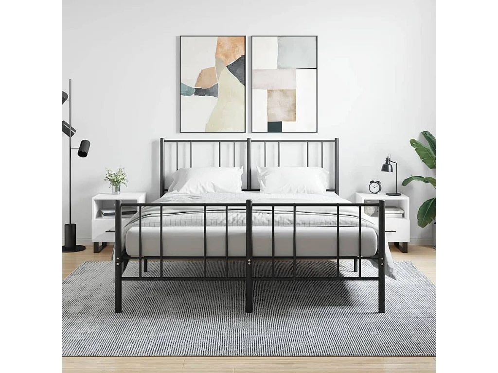 Nachttisch 2er Set-Beistelltisch-Nachttischkommode Weiß 40x35x47,5 cm Holzwerkstoff SHL48451