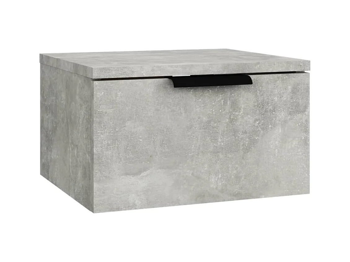 Mesita de noche | Mesilla de noche de pared color gris hormigón 34x30x20 cm