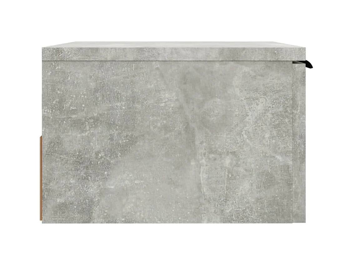 Mesita de noche | Mesilla de noche de pared color gris hormigón 34x30x20 cm