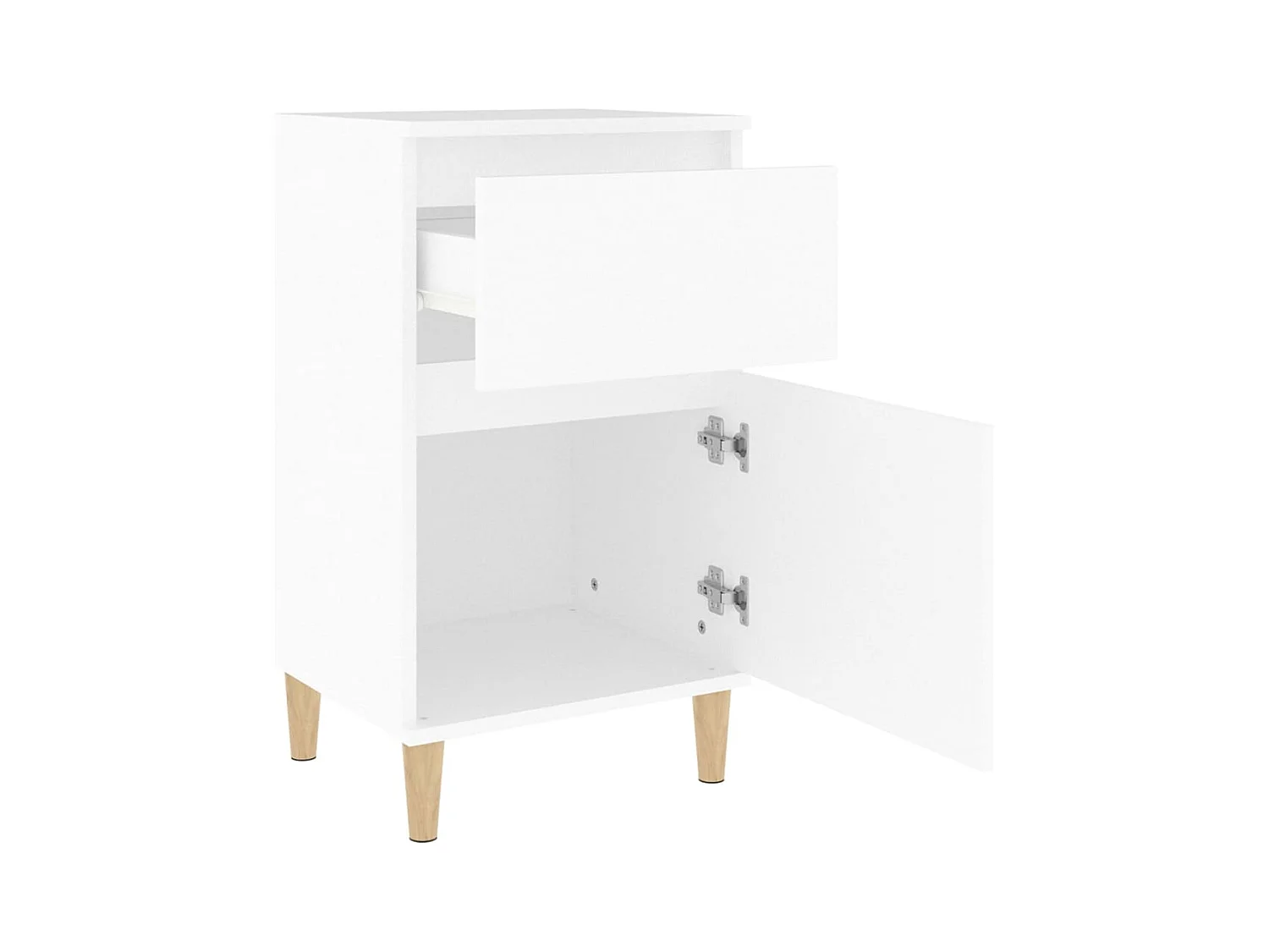 Tables de chevet lot de 2 avec rangement blanc 40x35x70 cm