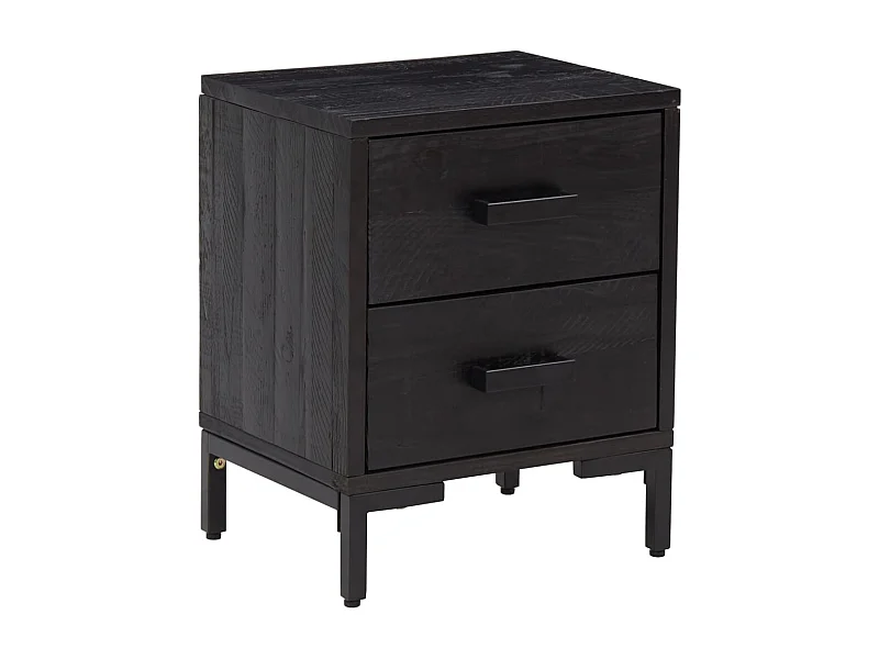 Table de chevet-Table d'appoint Noir 36x30x45 cm Bois de pin massif