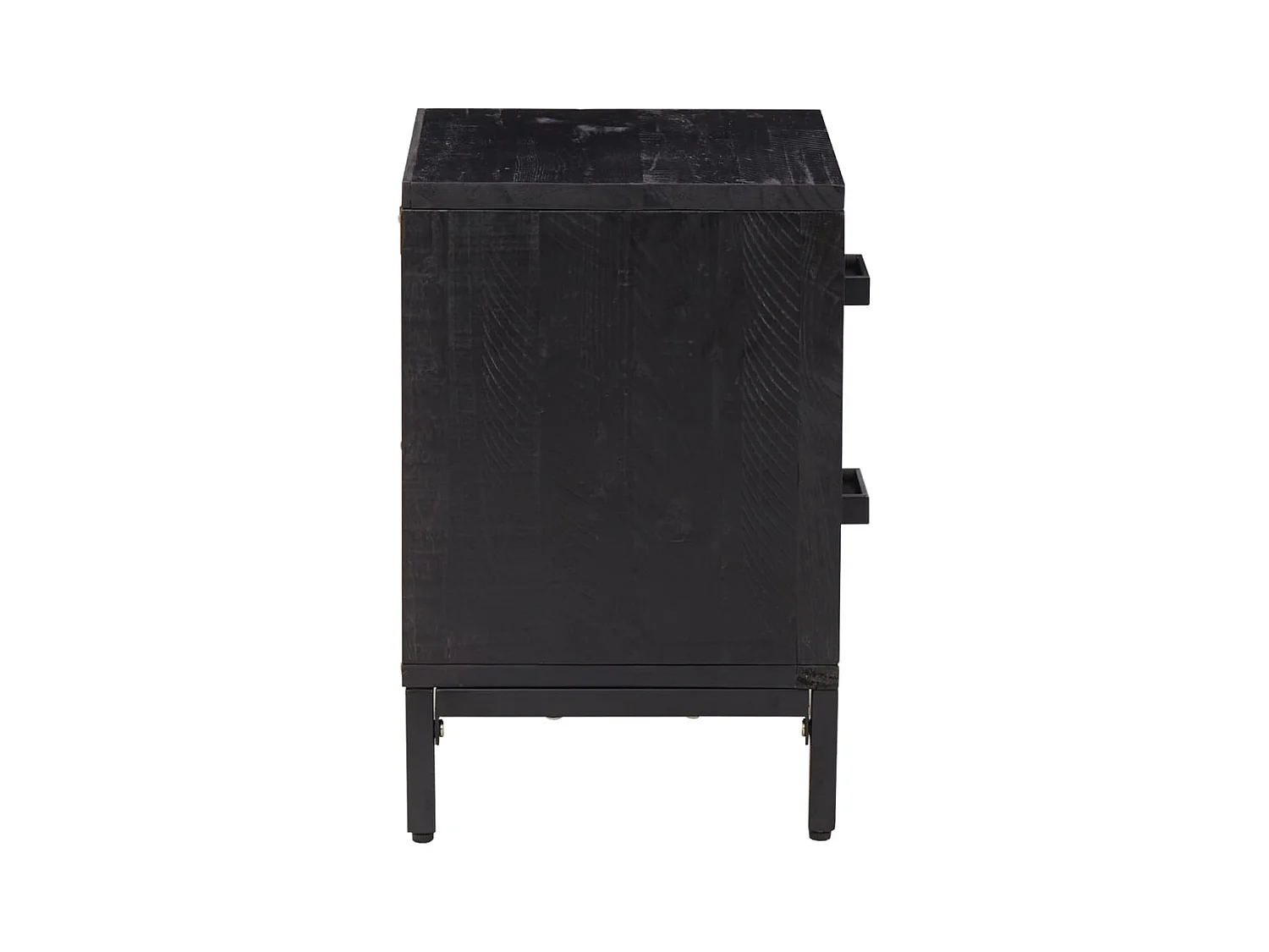 Table de chevet-Table d'appoint Noir 36x30x45 cm Bois de pin massif