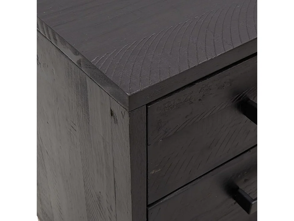 Table de chevet-Table d'appoint Noir 36x30x45 cm Bois de pin massif