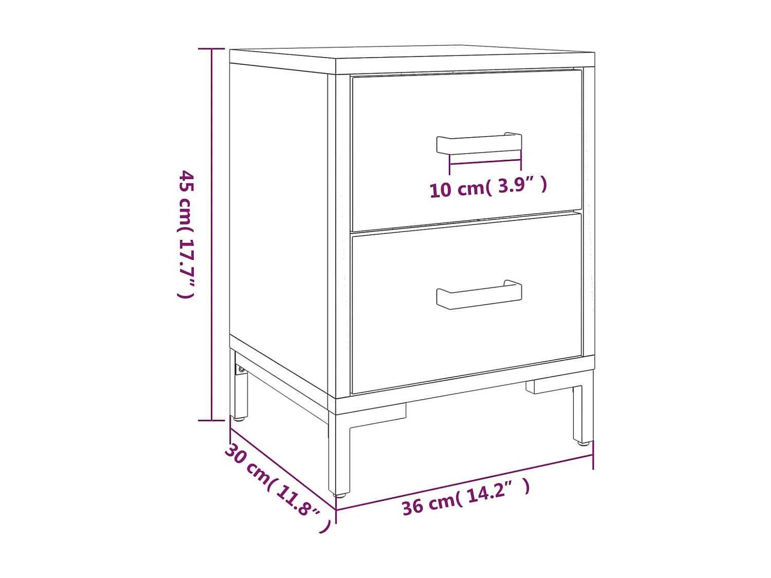Table de chevet-Table d'appoint Noir 36x30x45 cm Bois de pin massif