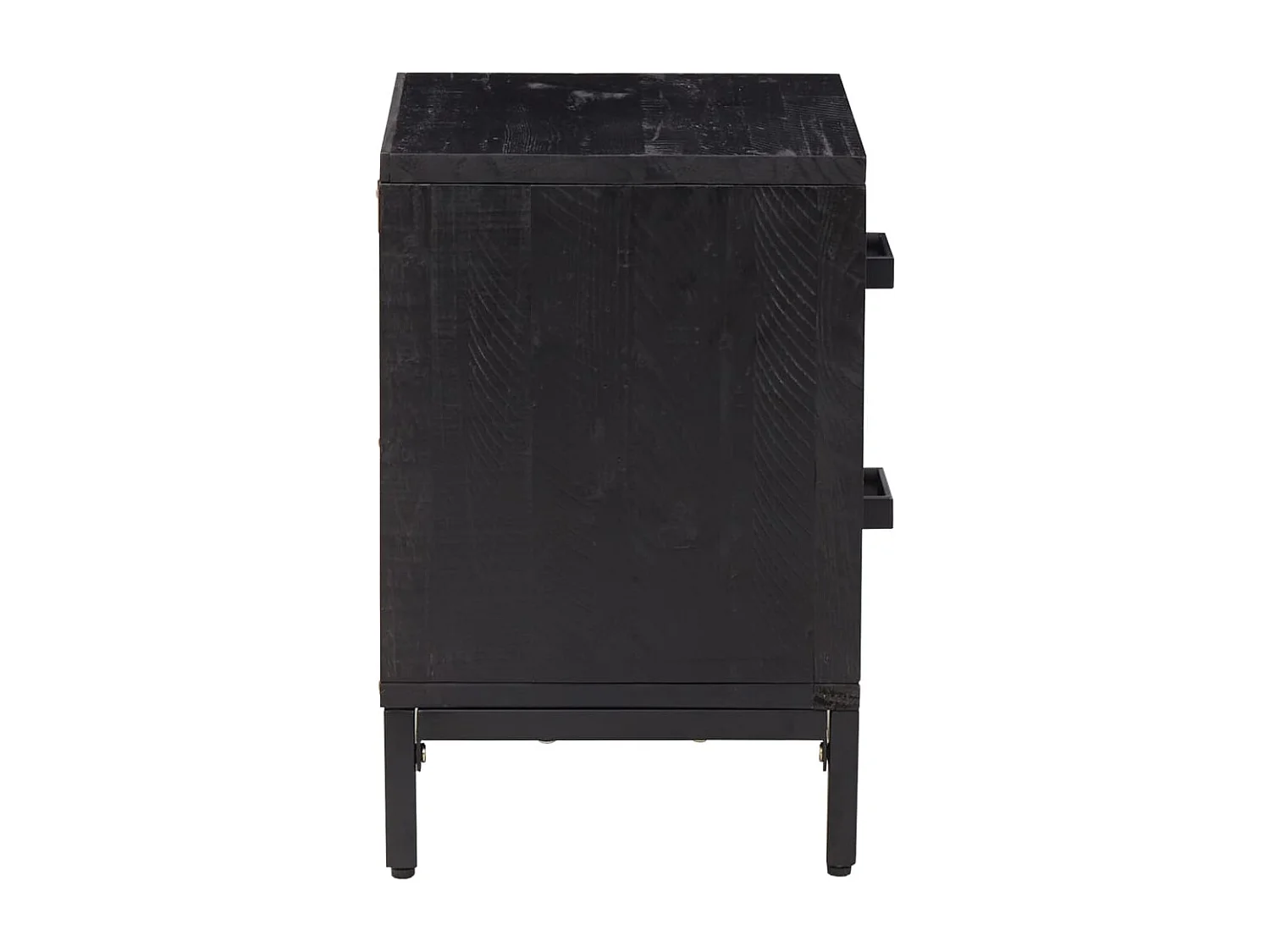 Nachttisch-Beistelltisch Schwarz 36x30x45 cm Massivholz Kiefer SHL69356