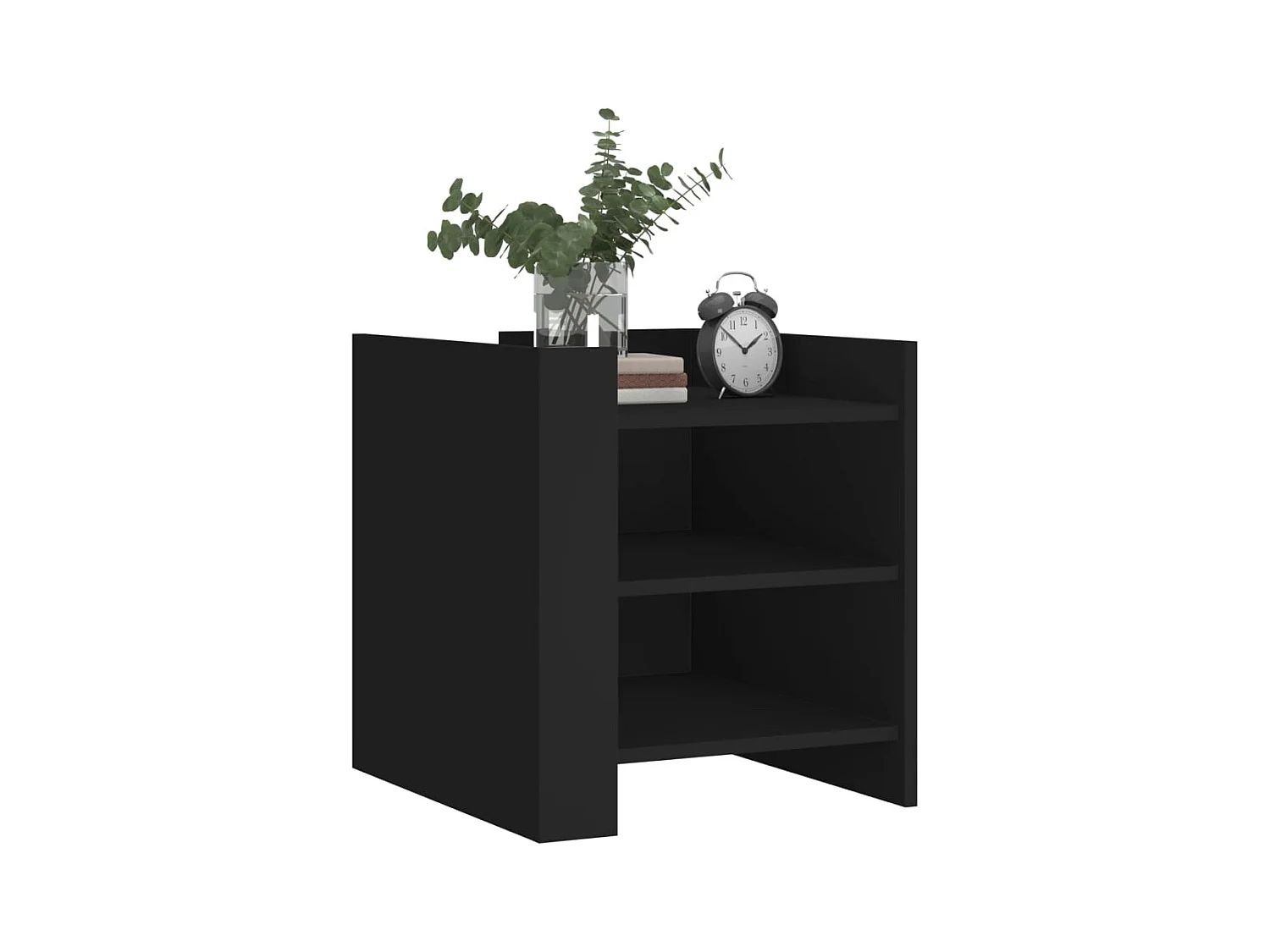 Mesita de noche | Mesilla de noche madera de ingeniería negro 45x50x50 cm