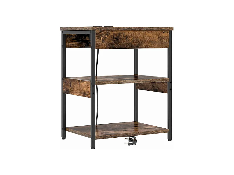 Table de chevet-Table d'appoint-Table de Nuit Chêne fumé 41x31x51 cm Bois d'ingénierie