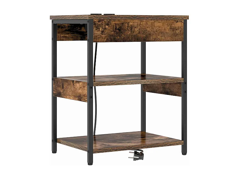 Mesita de Noche | Armario de Noche | Mesa auxiliar Roble ahumado Madera contrachapada