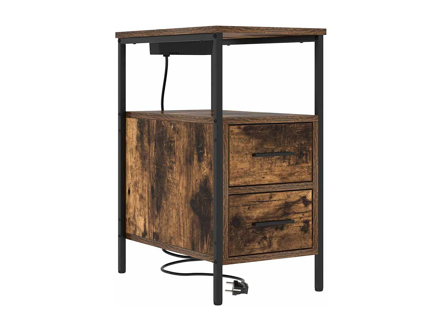 Nachttisch 2er Set-Beistelltisch Geräucherte Eiche 30 x 48 x 61 cm SHL29509