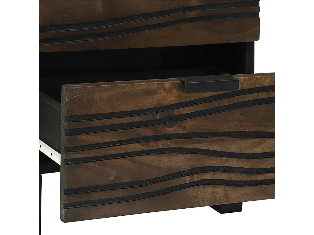 Mesita de Noche | Armario de Noche Nogal 40x33x46 cm madera maciza de mango