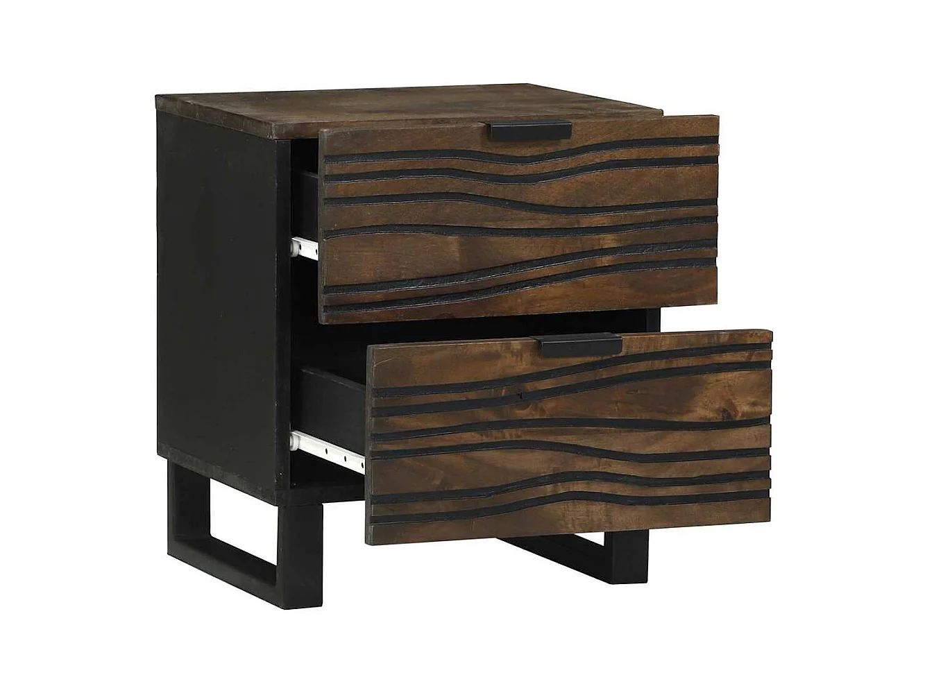 Table de chevet-Table d'appoint Noyer 40x33x46 cm bois de manguier massif