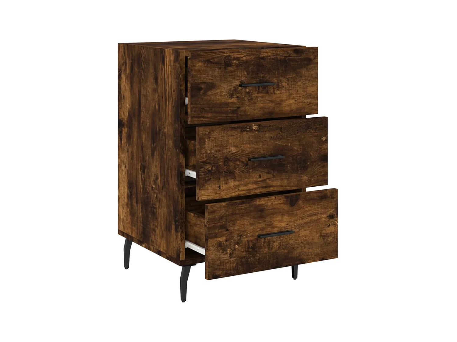 Mesita de noche | Mesilla de noche madera de ingeniería roble ahumado 40x40x66 cm