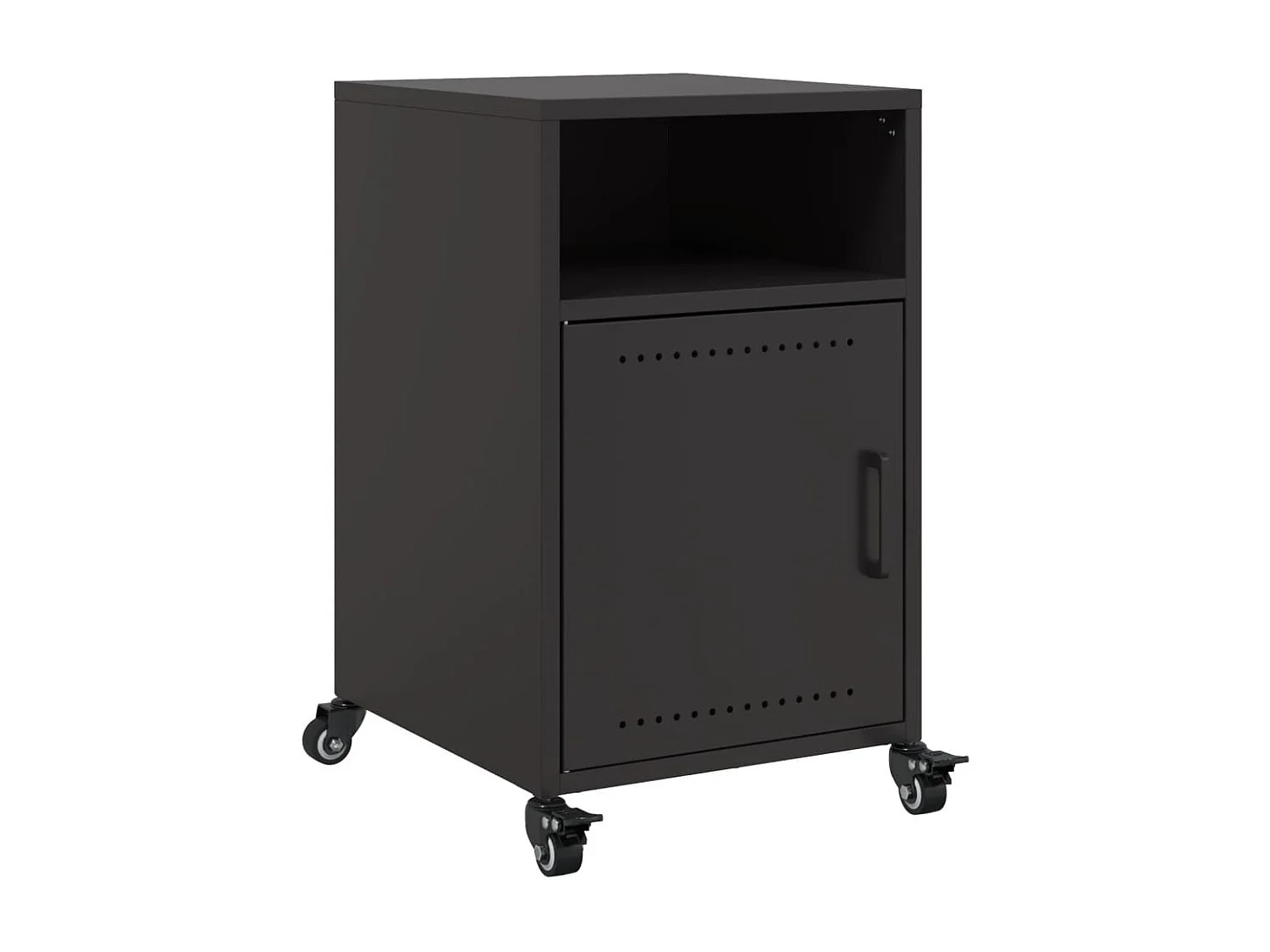 Nachttisch 2er Set-Beistelltisch-Nachttischkommode Schwarz 36x39x59 cm Stahl SHL73333