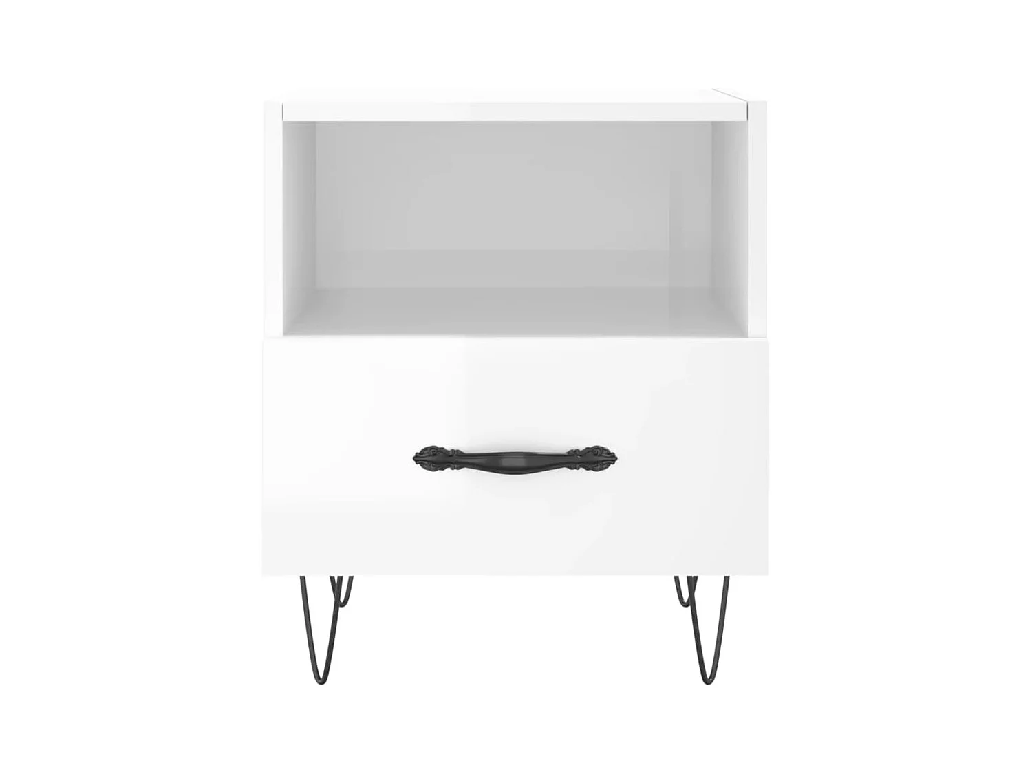 Mesita de noche | Mesilla de noche 2 uds madera ingeniería blanco brillo 40x35x47,5cm