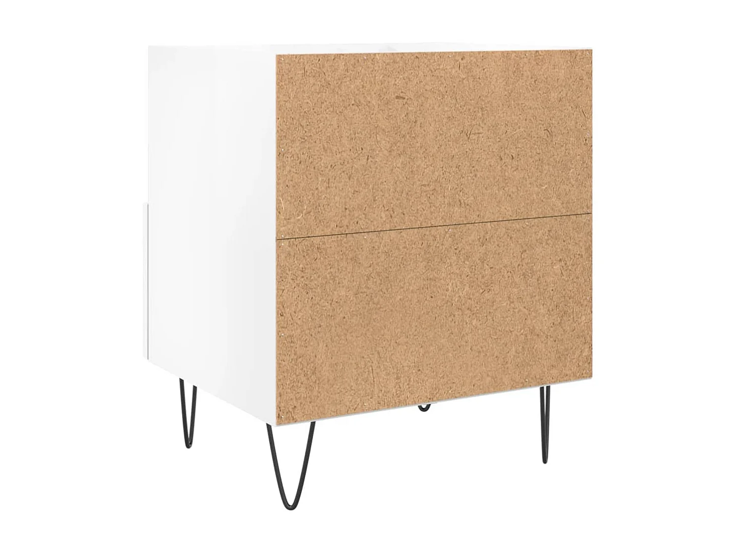 Nachttisch 2er Set-Beistelltisch-Nachttischkommode Hochglanz-Weiß 40x35x47,5 cm Holzwerkstoff SHL66602