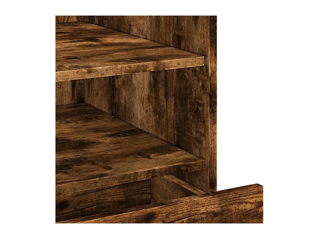 Table de chevet-Table d'appoint Compartiments ouverts chêne fumé 45x50x50 cm bois d'ingénierie