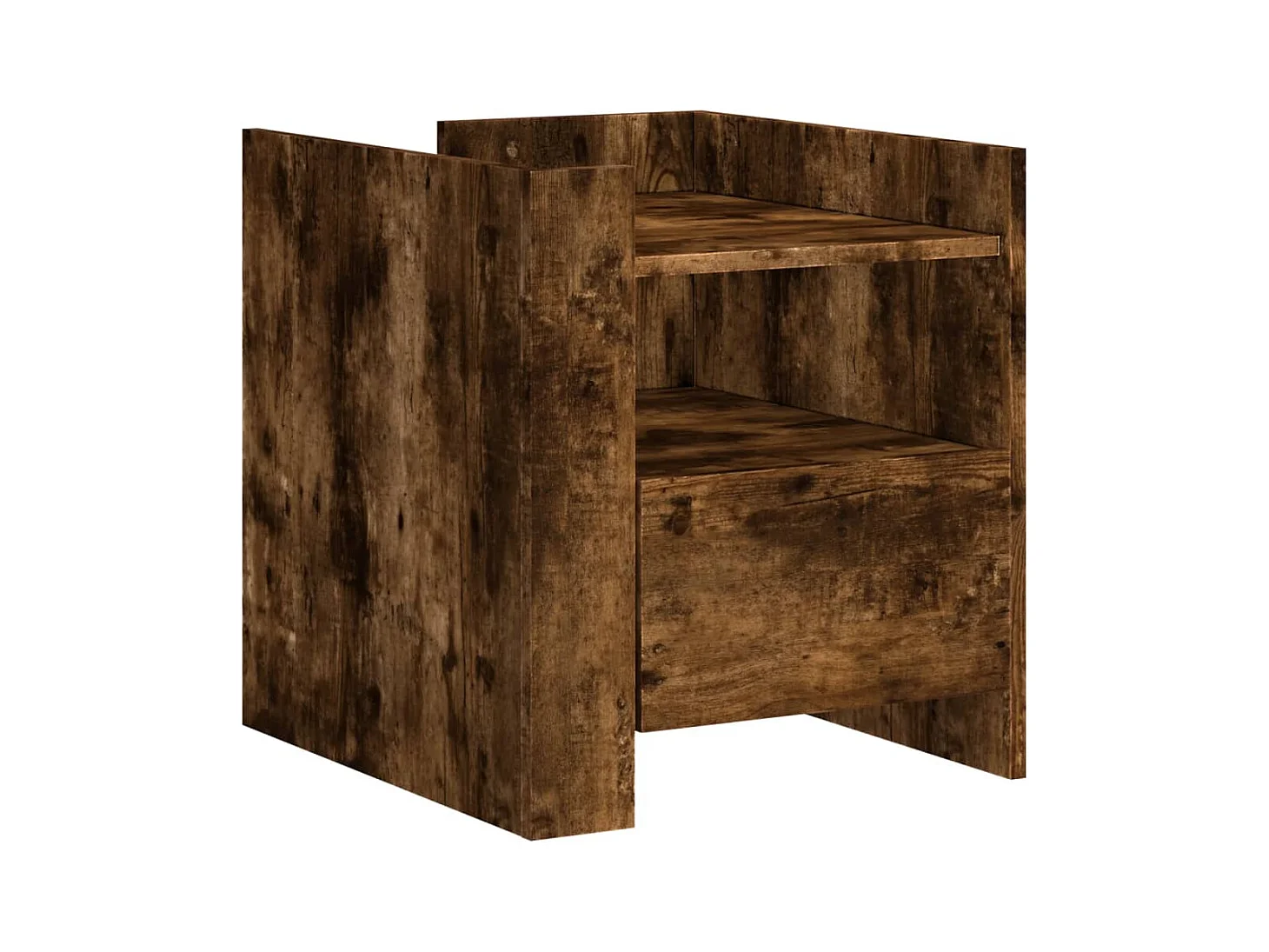 Mesita de noche | Mesilla de noche madera de ingeniería roble ahumado 45x50x50 cm