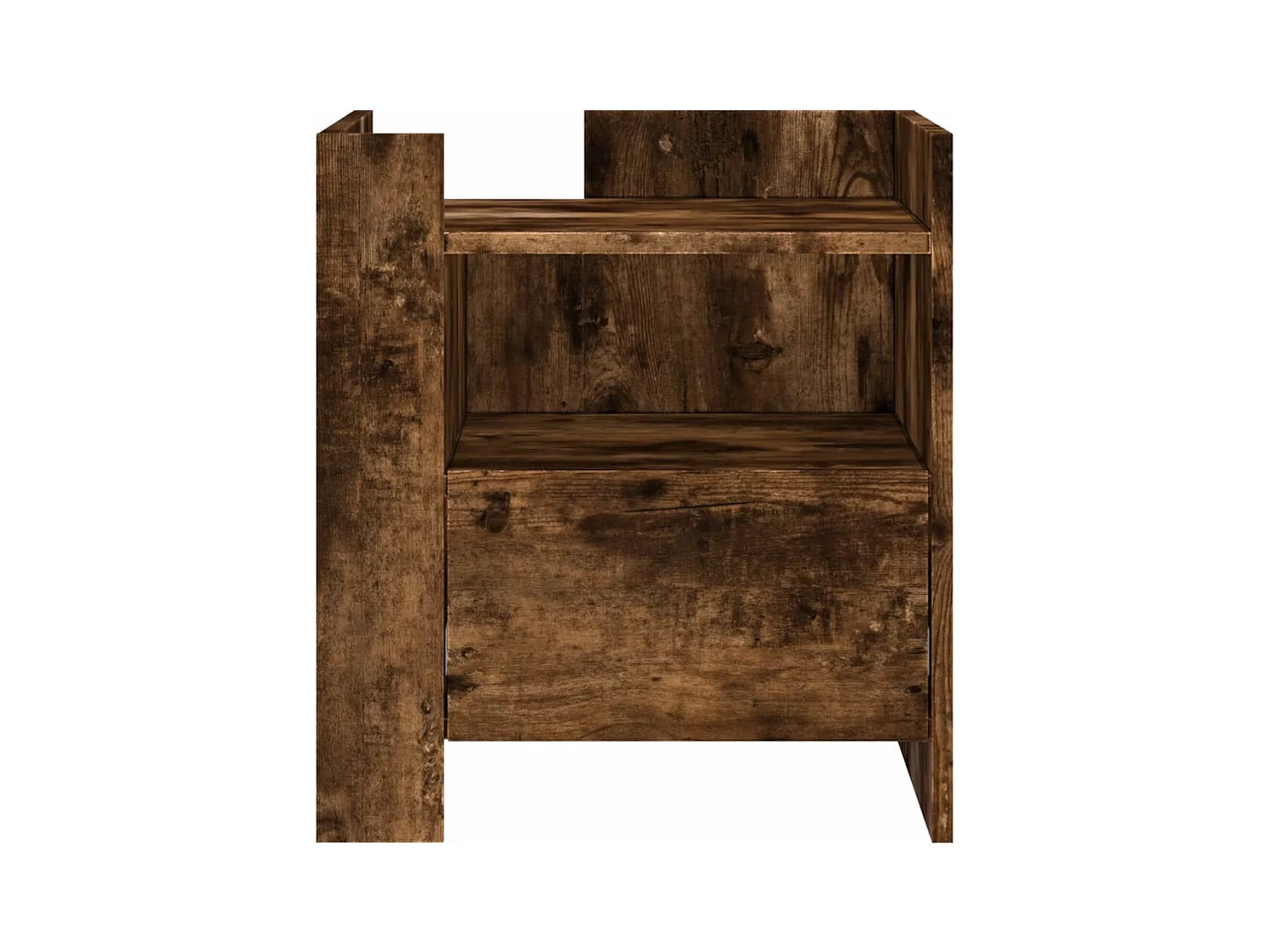 Mesita de noche | Mesilla de noche madera de ingeniería roble ahumado 45x50x50 cm