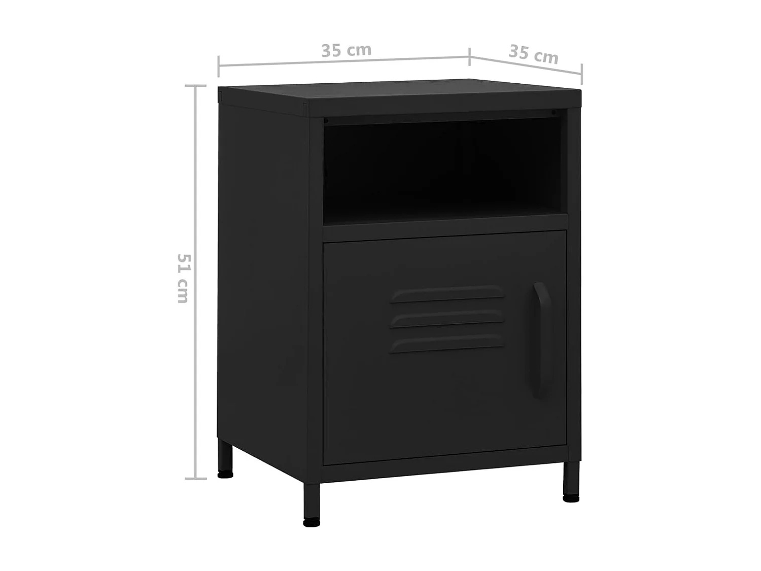 Tables de chevet lot de 2 Noir 35x35x51 cm Acier