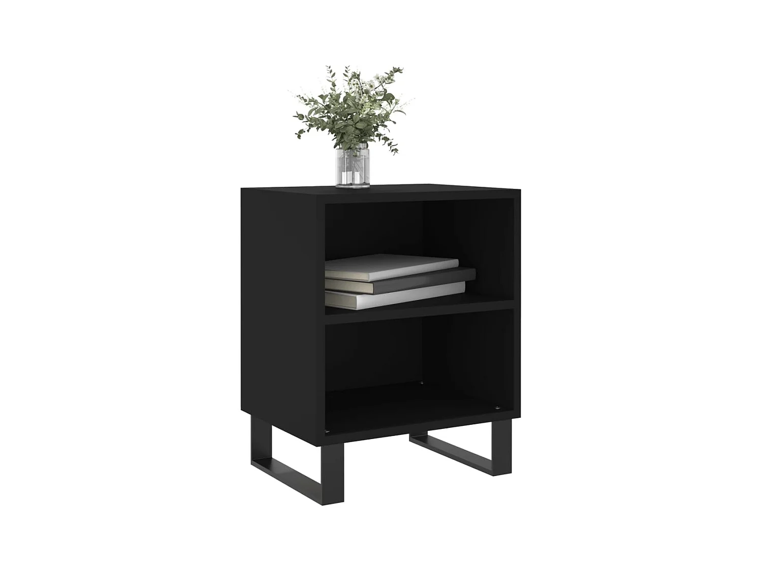 Mesita de noche | Mesilla de noche madera de ingeniería negro 40x30x50 cm