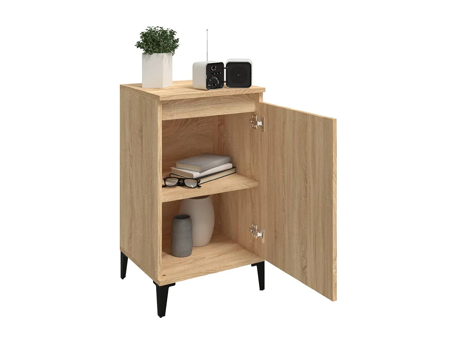 Mesitas de noche | Mesilla de noche 2 uds madera contrachapada roble 40x35x70 cm