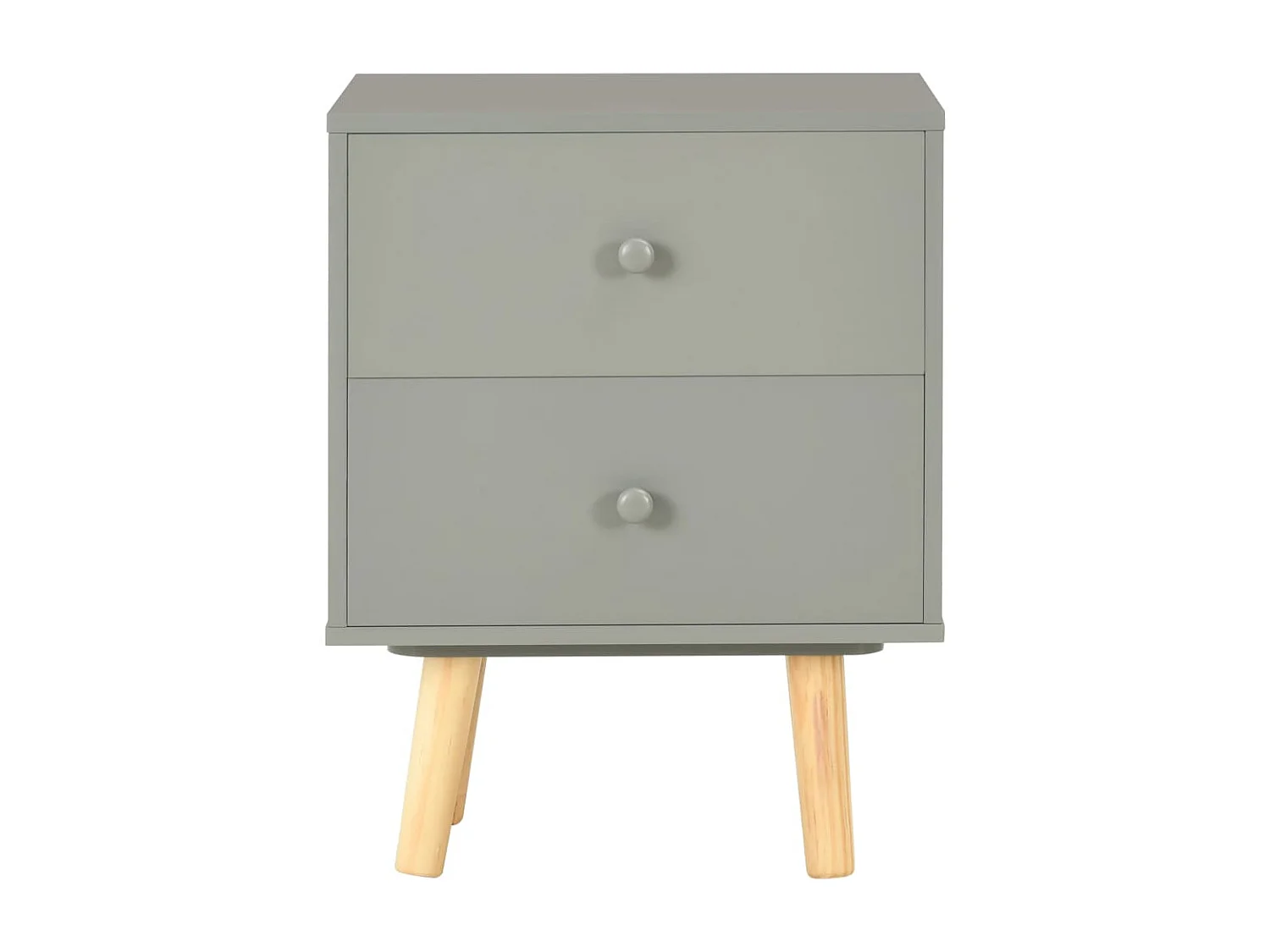 Mesitas de noche | Mesilla de noche 2 unidades madera maciza pino gris 40x30x50 cm