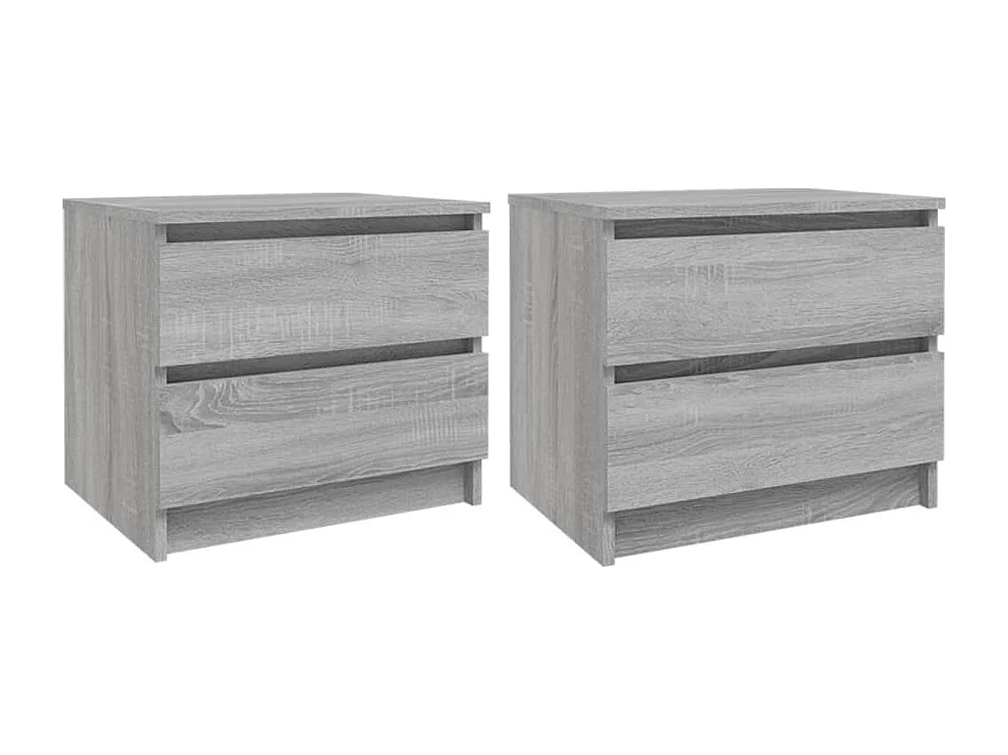 Nachttisch 2er Set-Beistelltisch-Nachttischkommode Grau Sonoma 50x39x43,5 cm Holzwerkstoff SHL15414