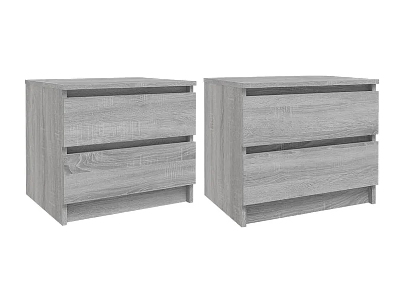 Nachttisch 2er Set-Beistelltisch-Nachttischkommode Grau Sonoma 50x39x43,5 cm Holzwerkstoff SHL15414