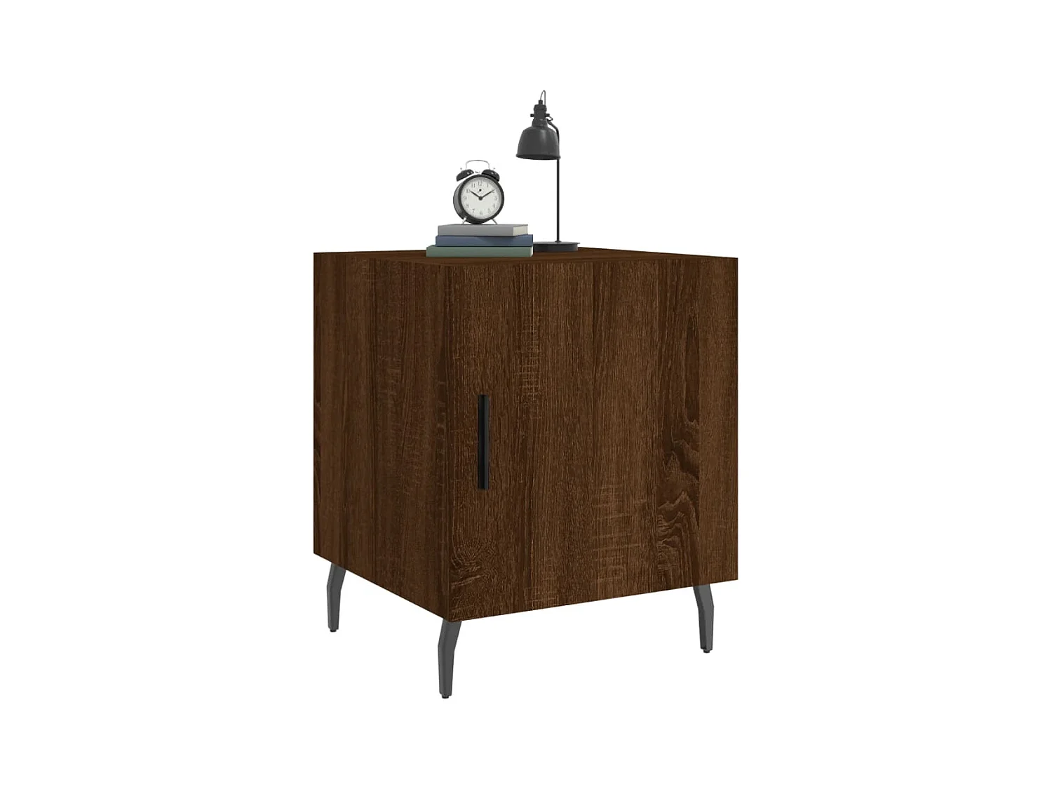 Lot de 2 Tables de chevet avec rangement chêne marron 40x40x50cm bois d'ingénierie