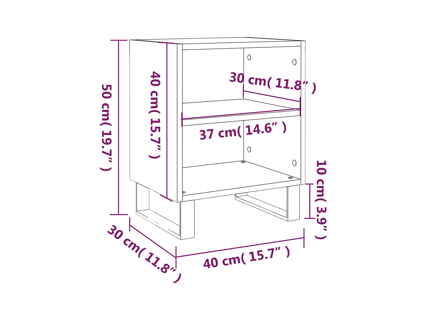 Mesitas de noche | Mesilla de noche 2 uds madera ingeniería roble Sonoma 40x30x50 cm