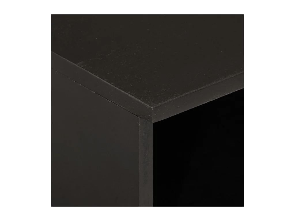 Mesitas de noche | Mesilla de noche 2 uds madera maciza de mango negro 40x33x46 cm