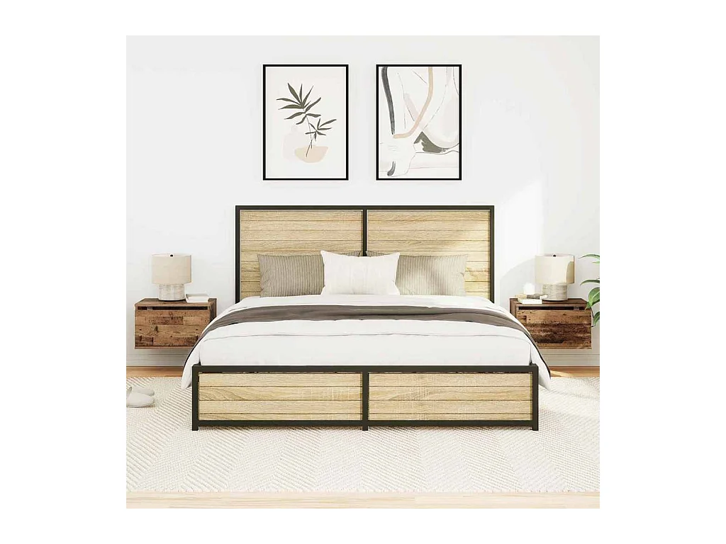 Mesita de Noche | Armario de Noche montado en la pared con 2 uds. Madera vieja