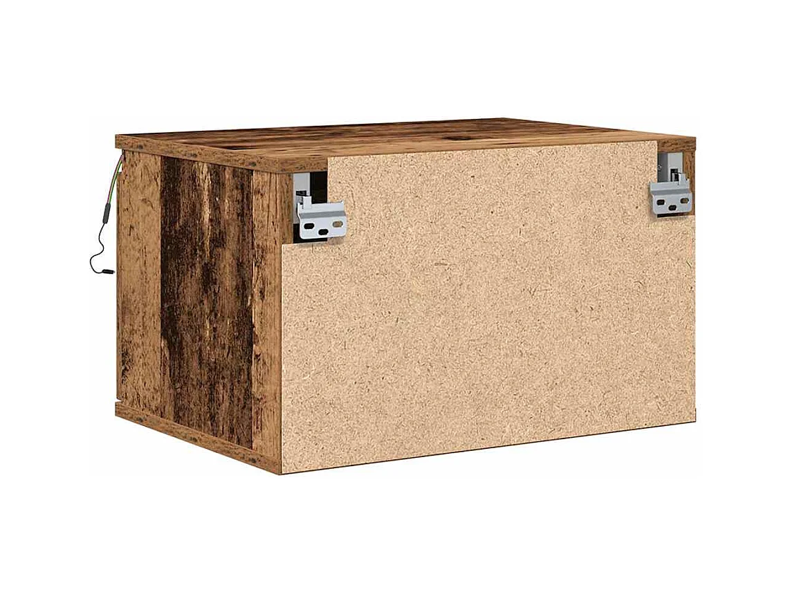 Mesita de Noche | Armario de Noche montado en la pared con 2 uds. Madera vieja