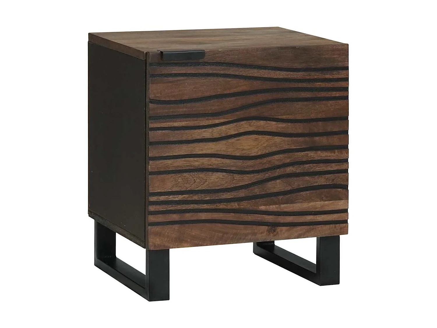 Mesa de Cabeceira Moderna 2 Peças Nogueira 40x33x46 cm