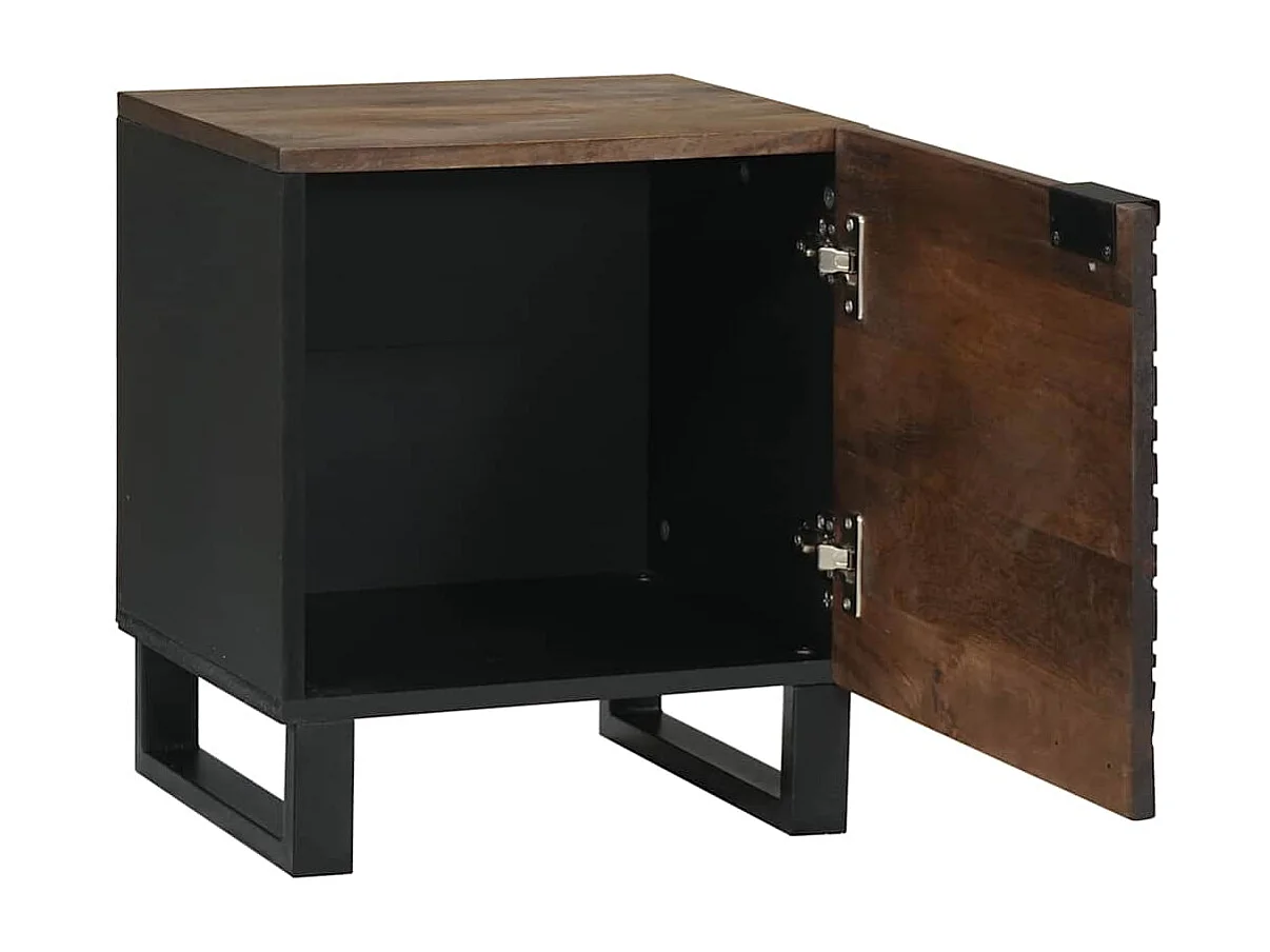 Mesa de Cabeceira Moderna 2 Peças Nogueira 40x33x46 cm