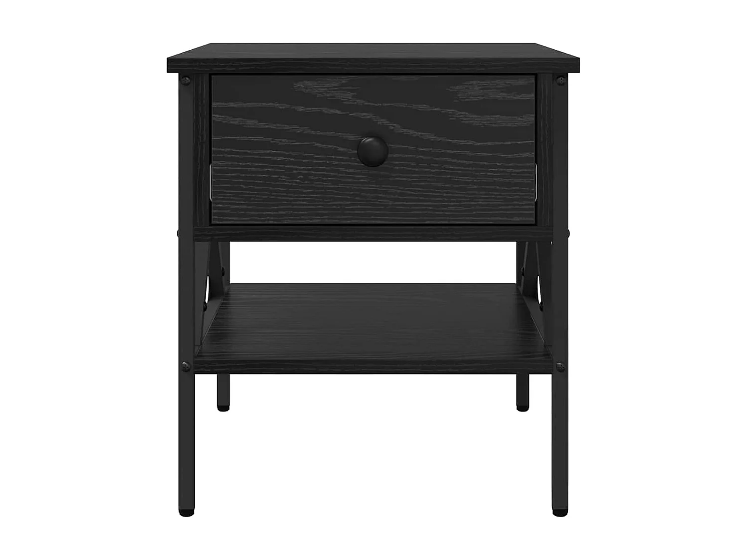 Mesita de Noche | Armario de Noche 2 uds con cajón Roble negro 40x42x45 cm