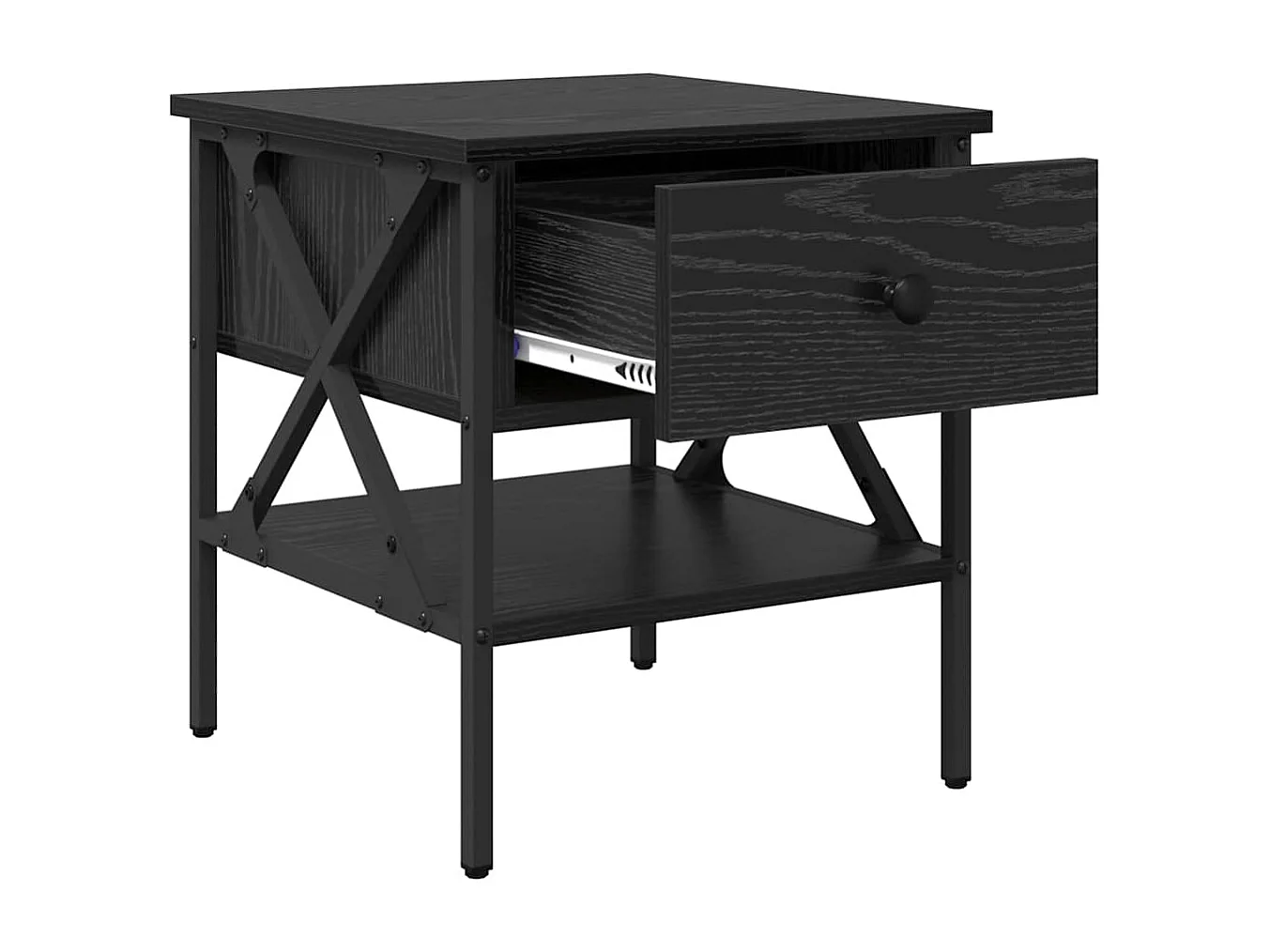 Mesita de Noche | Armario de Noche 2 uds con cajón Roble negro 40x42x45 cm