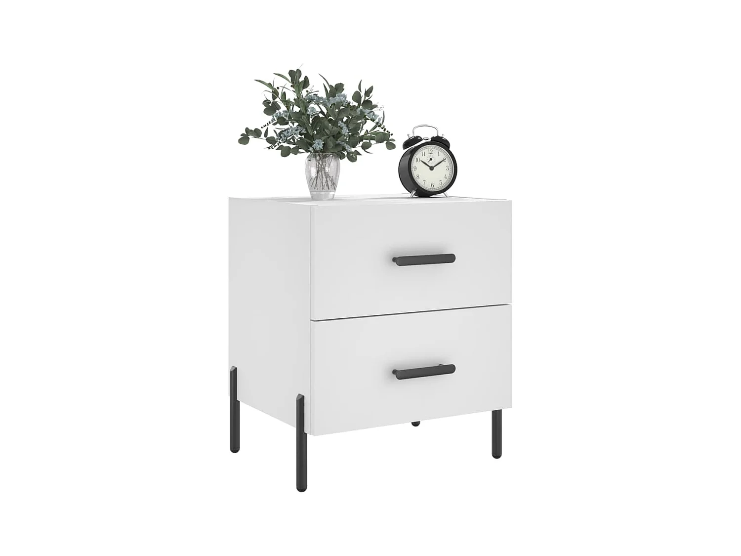 Mesitas de noche | Mesilla de noche 2 uds madera ingeniería blanco 40x35x47,5 cm