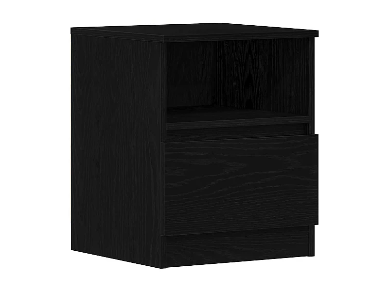 Mesita de Noche | Armario de Noche 2 uds con cajón Roble negro 40x40x50 cm