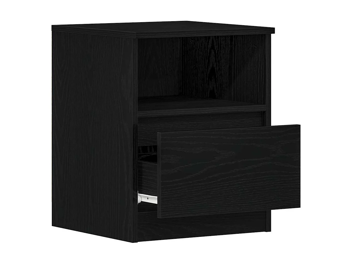 Nachttisch 2er Set-Beistelltisch Schwarz Eichen-Optik 40 x 40 x 50 cm SHL19883